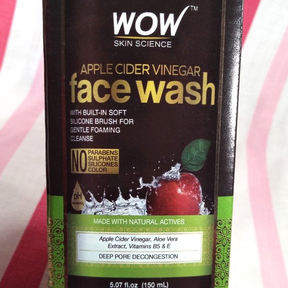 WOW Skin Science Apple Cider Vinegar Foaming Face Wash w/Brush Acne Pore Cleaner - Picture 8 of 11